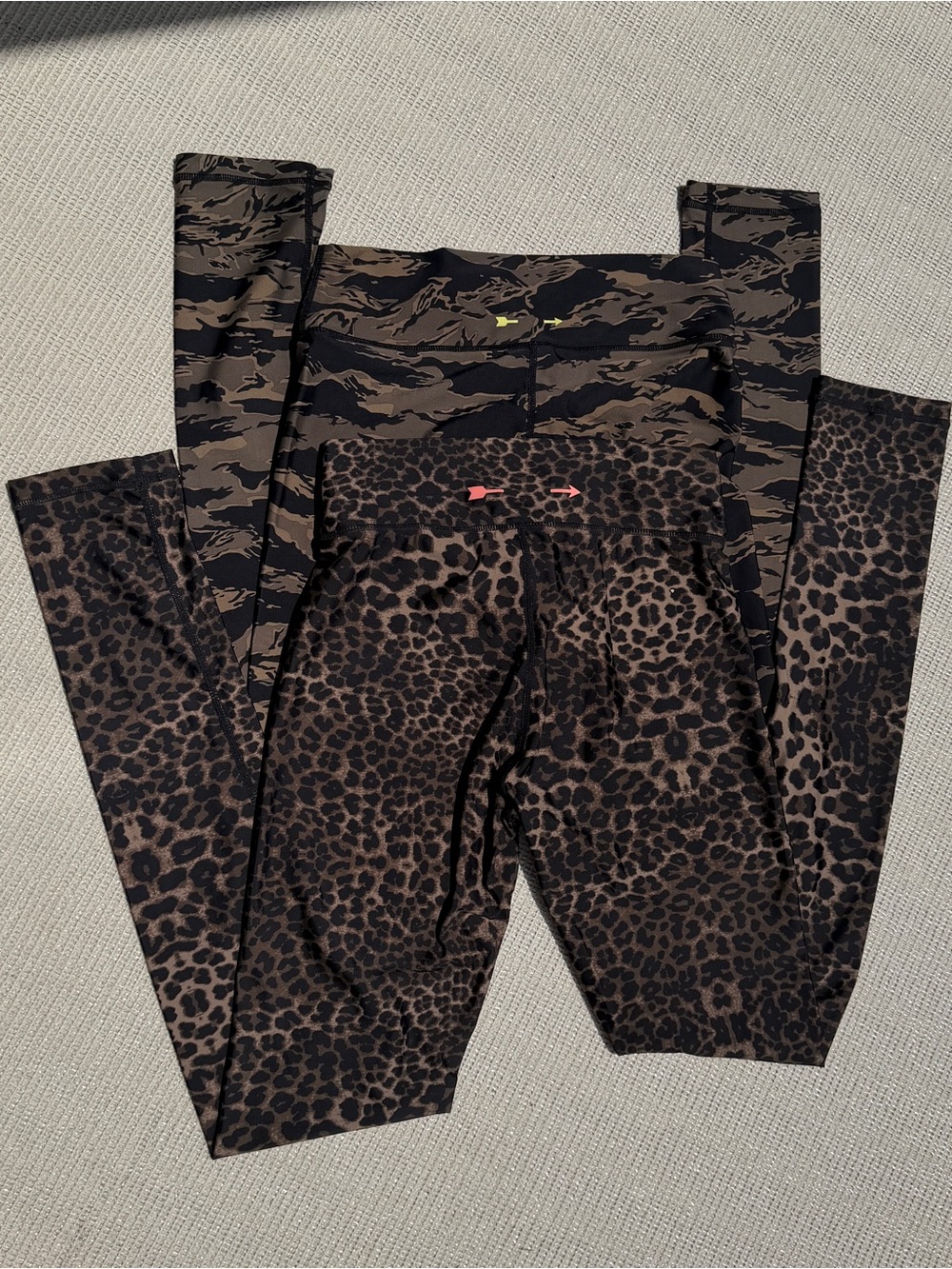 The Upside Leggings  Camouflage and Leopard Print 2 Pair- Carbon 38